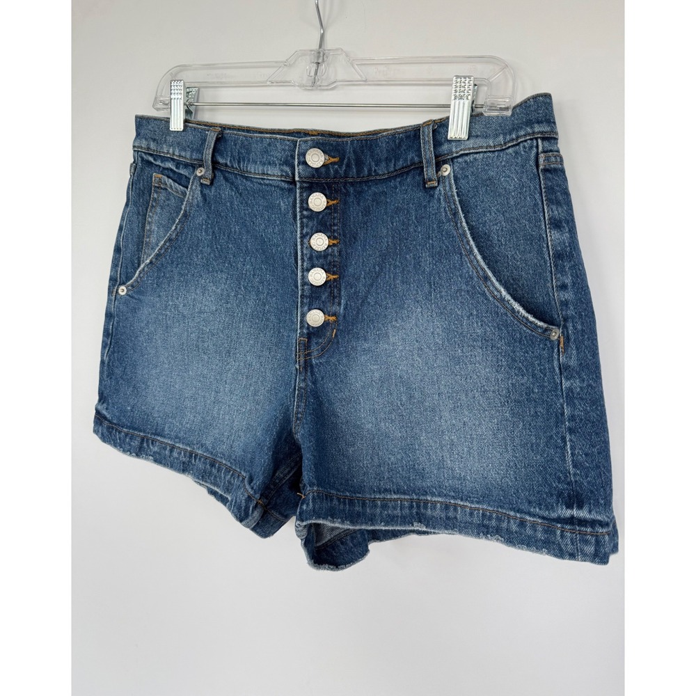 Banana Republic Women's Blue Denim Button‎ Fly High Rise Jean Shorts Size 31/12